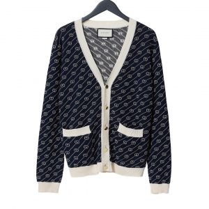 구찌(GUCCI) 사선 스트라이프 자카드 니트 가디건