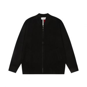 톰브라운(Thom Browne) 사선 암밴드 클래식 니트 집업 가디건 - 블랙