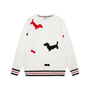 톰브라운(Thom Browne) 헥터 앤 보우 엠브로이더리 패치 루프백 맨투맨