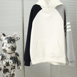 톰브라운(Thom Browne) 암밴드 배색 라그랑 후드 티셔츠