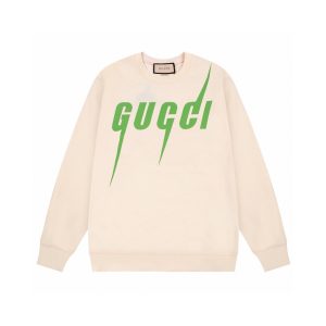 구찌(GUCCI) 그린 번개 레터링 로고 크루넥 스웨트셔츠 (커플룩)