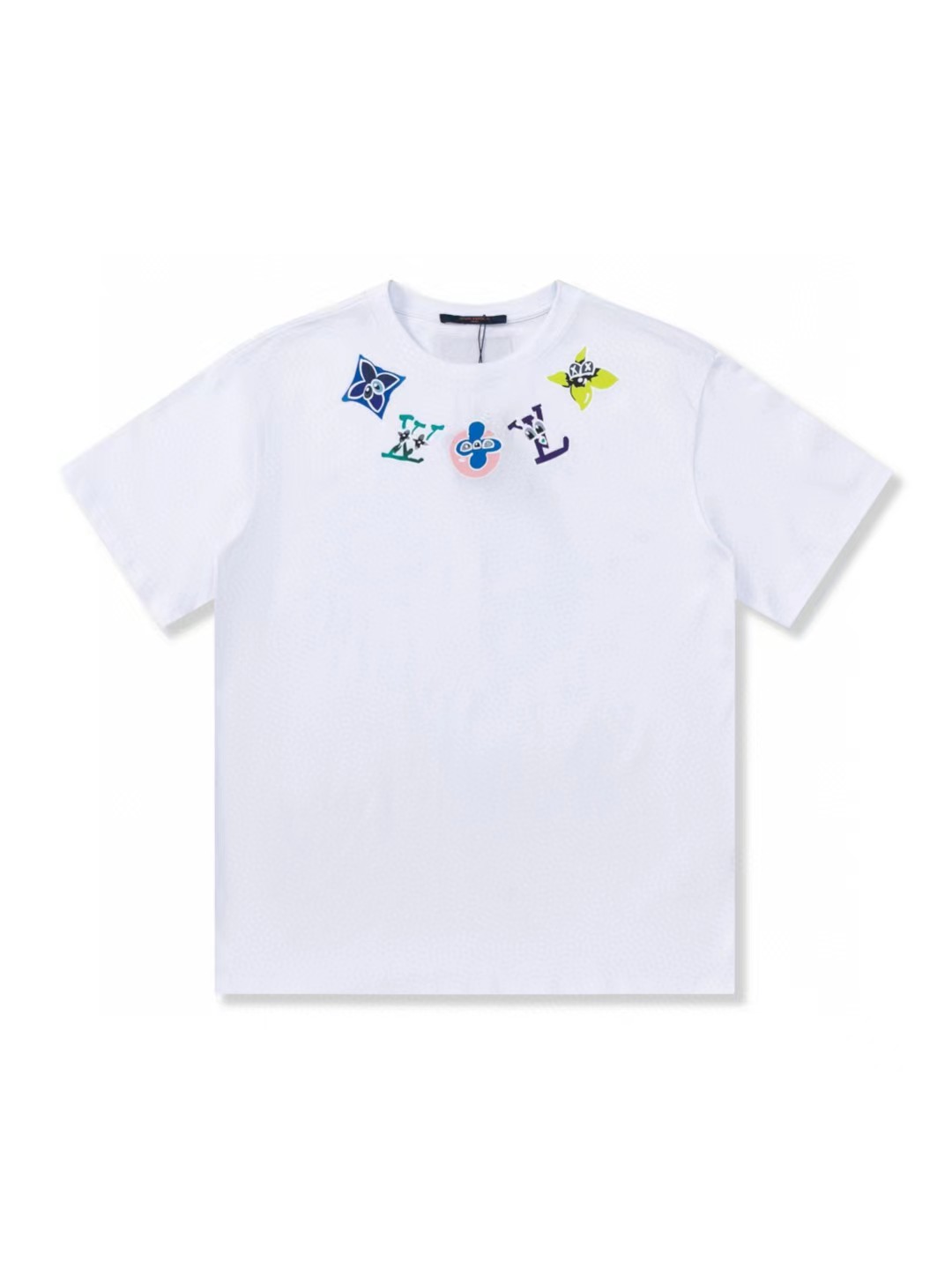 루이비통 (Louis Vuitton) 그래피티 모노그램 플라워 자수 티셔츠