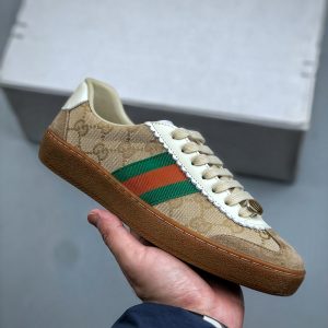 구찌(Gucci) G74 웹 레더 스니커즈