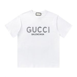 구찌(GUCCI) × Balenciaga 파리 로고 프린트 반팔 티셔츠