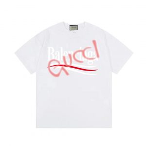 구찌(GUCCI) × Balenciaga 콜라보 입체 레터링 프린트 반팔 티셔츠