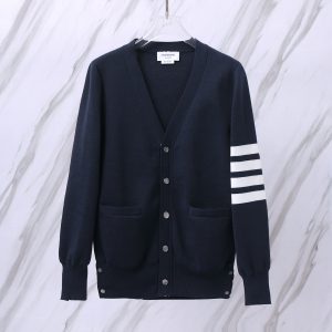 톰브라운(Thom Browne) 클래식 사선 암밴드 가디건 네이비