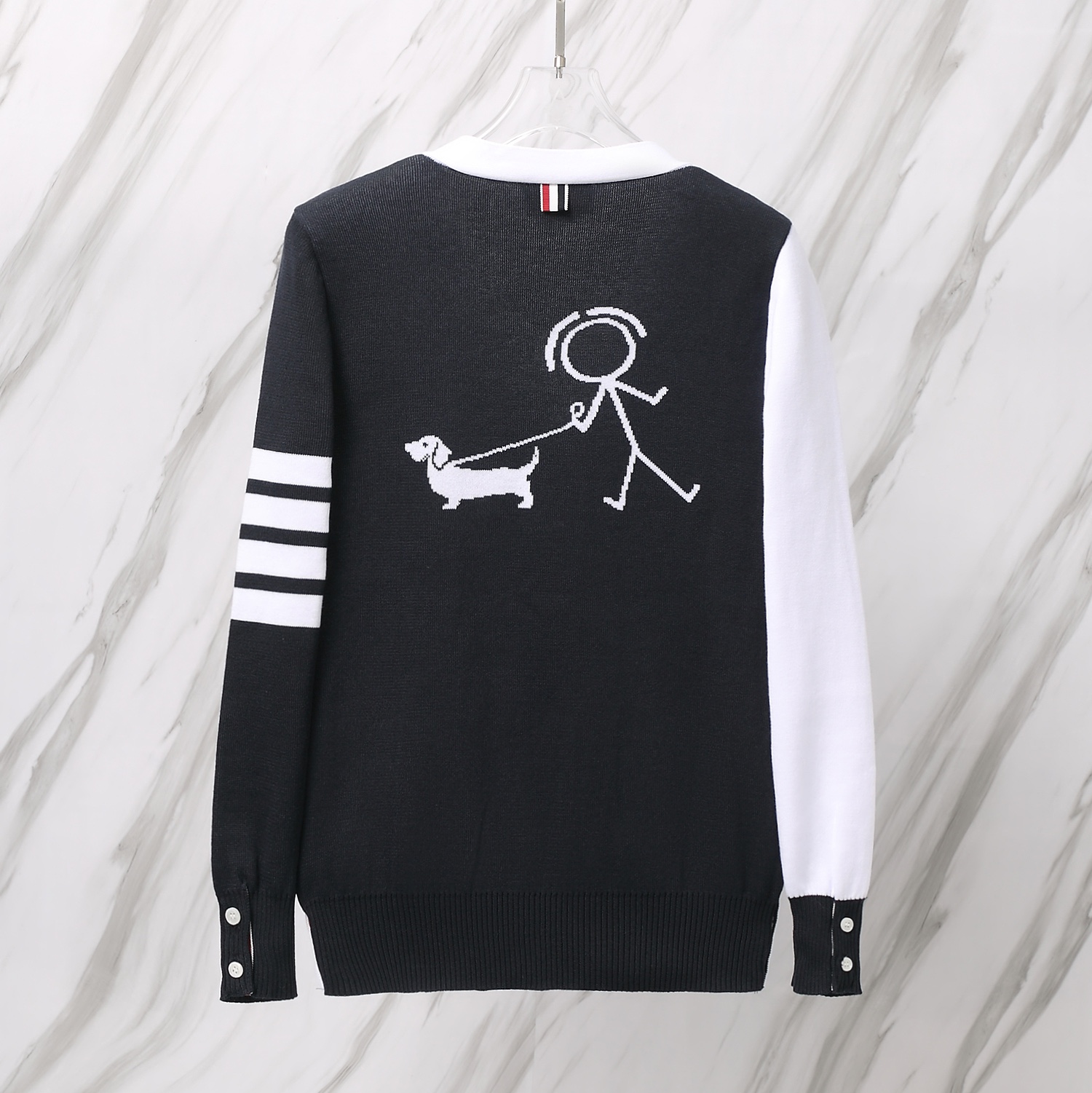 톰브라운(Thom Browne) 헥터 & 스틱맨 그래픽 펀메드 가디건 - 이미지 2