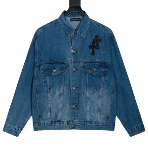 크롬하츠(Chrome Hearts)워시드 가죽 패치 헤비 멀티 레더 데님 재킷