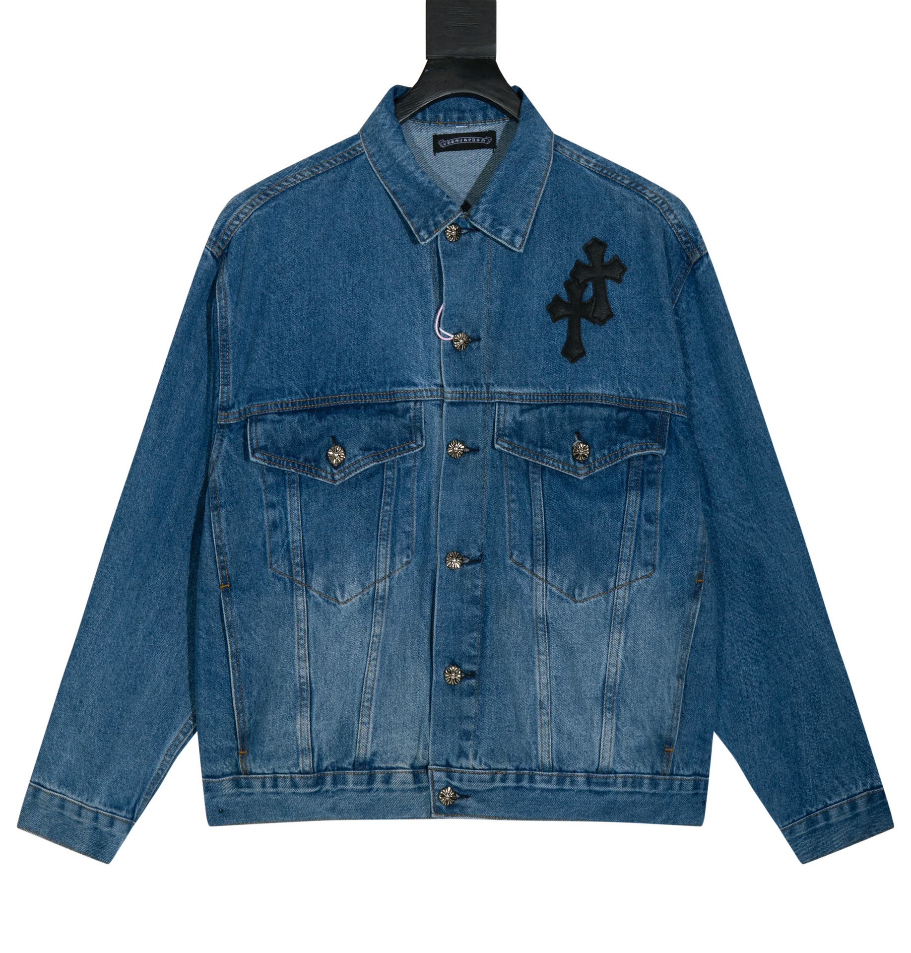 크롬하츠(Chrome Hearts)워시드 가죽 패치 헤비 멀티 레더 데님 재킷