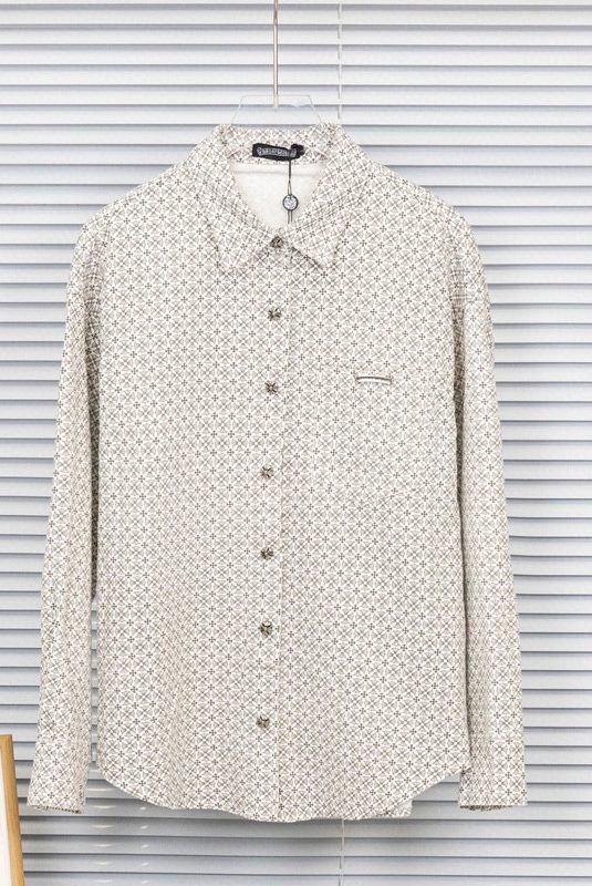 크롬하츠(Chrome Hearts)십자가 자수 올오버 프린팅 데님 셔츠 재킷