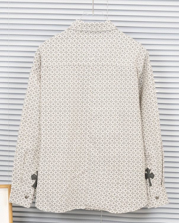 크롬하츠(Chrome Hearts)십자가 자수 올오버 프린팅 데님 셔츠 재킷 - 이미지 2