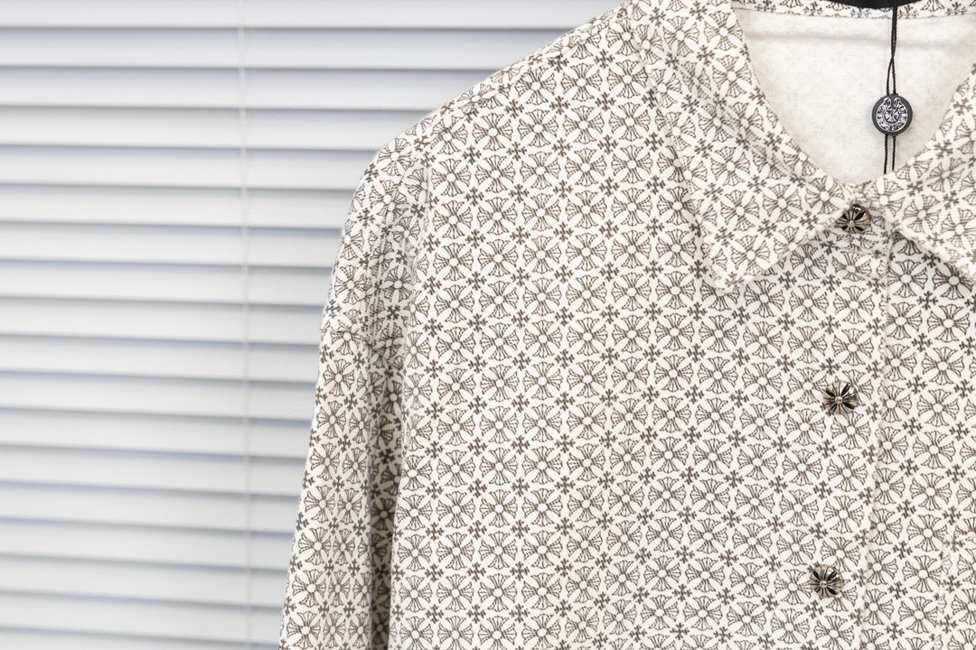 크롬하츠(Chrome Hearts)십자가 자수 올오버 프린팅 데님 셔츠 재킷 - 이미지 3