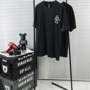 크롬하츠(Chrome Hearts)플로럴 십자가 핫픽스 워싱 오버핏 반팔 티셔츠