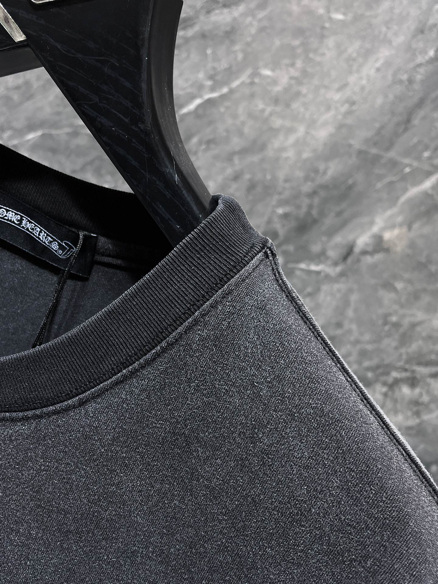 크롬하츠(Chrome Hearts) 빈티지 워싱 플로럴 십자가 반팔 티셔츠 - 이미지 4