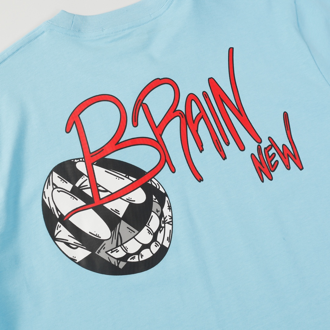 크롬하츠(Chrome Hearts) 블루 매티 플로럴 자수 반팔 티셔츠 - 이미지 4