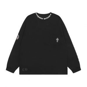 크롬하츠(Chrome Hearts) 백 빅 플로럴 십자가 오버핏 긴팔 티셔츠