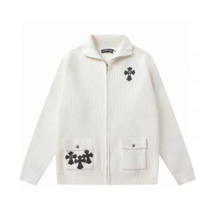 크롬하츠(Chrome Hearts) 크로스 디테일 울 블렌드 집업 후드