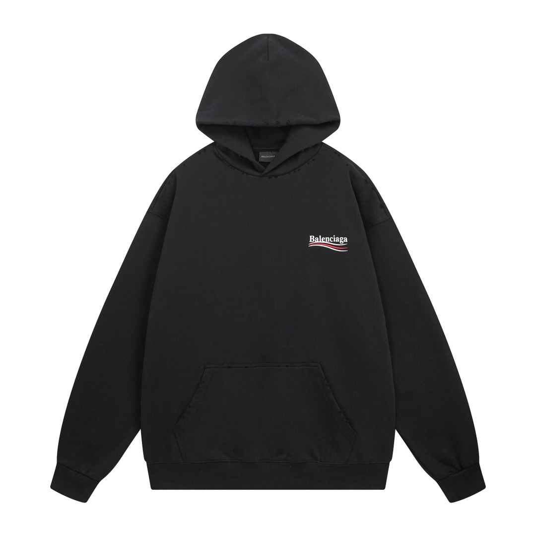 발렌시아가(Balenciaga) Balenciaga Wave Logo Oversized Hoodie