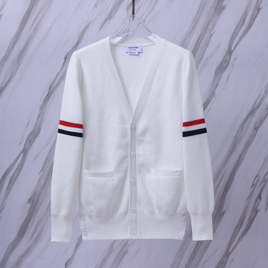 톰브라운(Thom Browne) 클래식 사선 암밴드 가디건 - 이미지 2