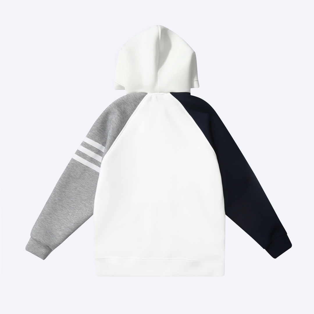 톰브라운(Thom Browne) 암밴드 배색 라그랑 후드 티셔츠 - 이미지 3