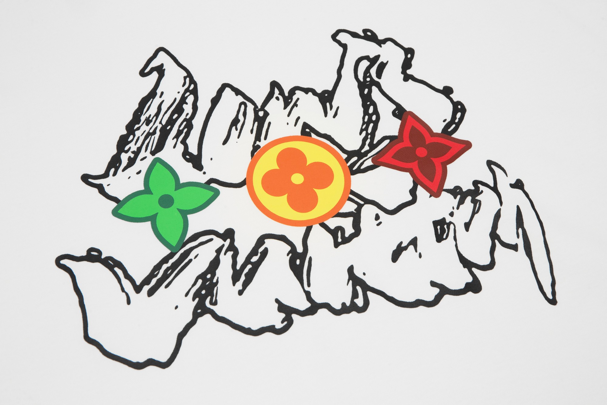 루이비통 (Louis Vuitton) 그래피티 모노그램 플라워 티셔츠 - 이미지 3