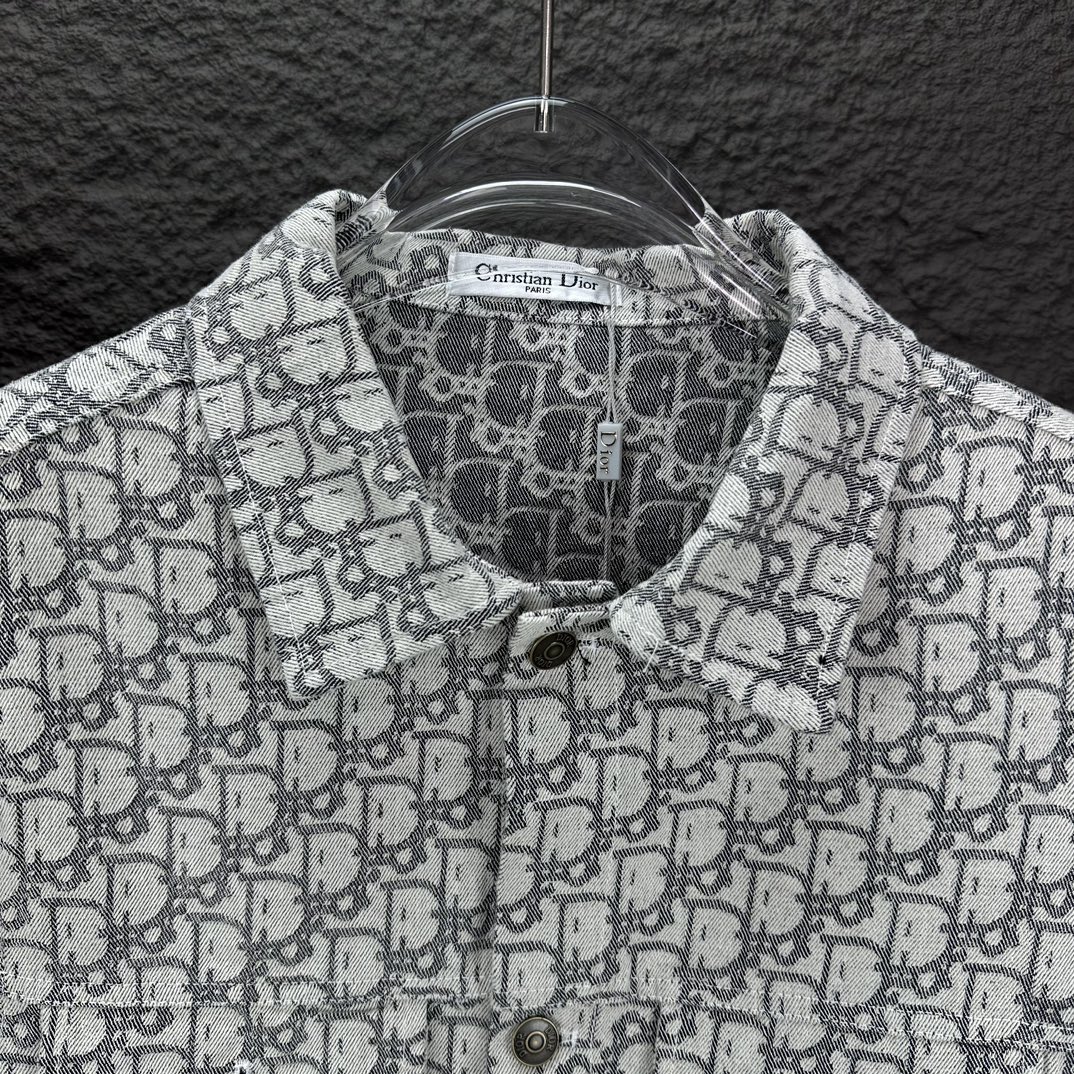 디올(Dior) 오블리크 카스리 코튼 데님 오버셔츠 - 이미지 3