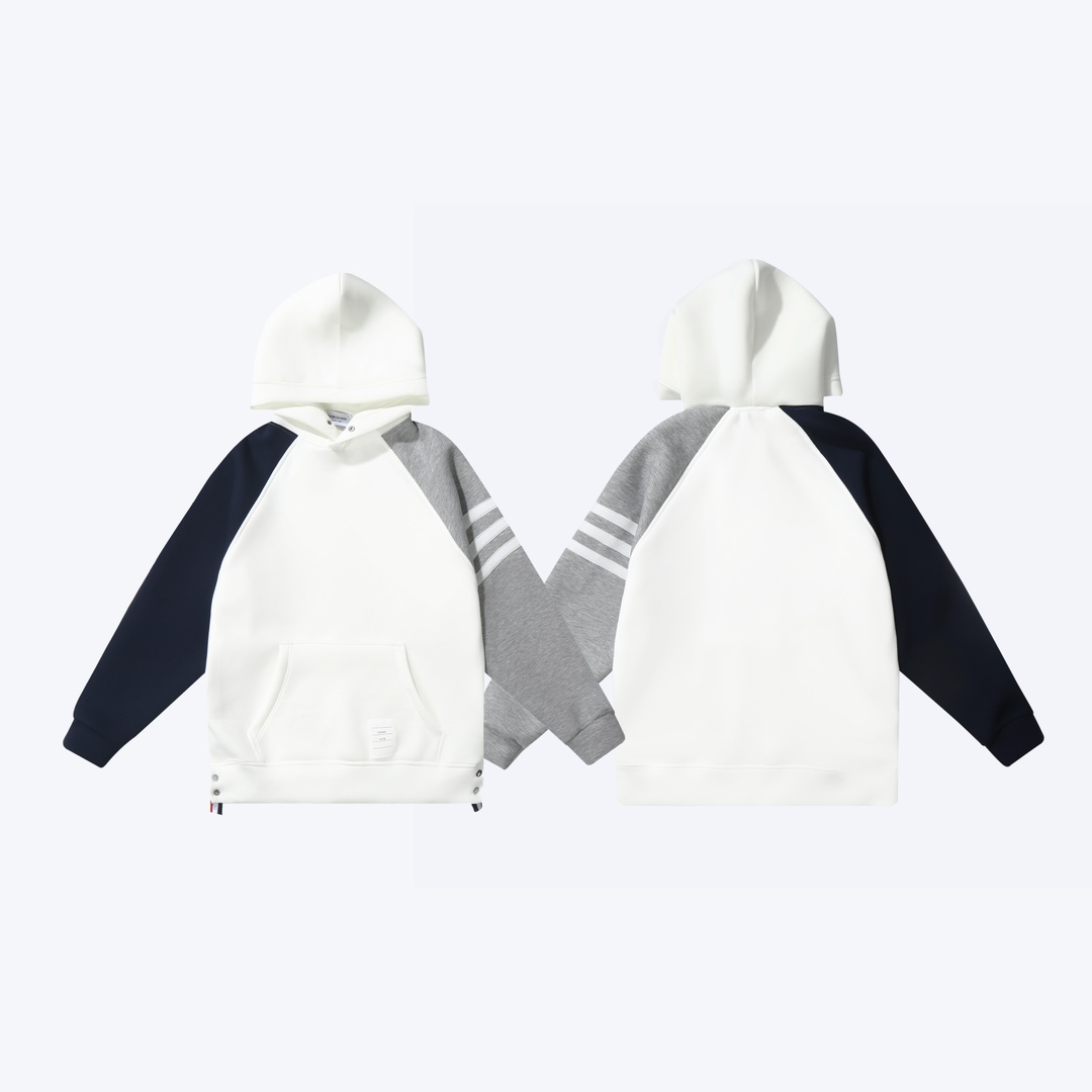 톰브라운(Thom Browne) 암밴드 배색 라그랑 후드 티셔츠 - 이미지 4