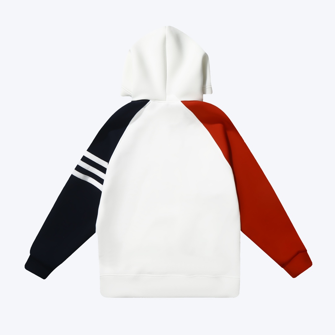 톰브라운(Thom Browne) 암밴드 배색 라그랑 후드 티셔츠 - 이미지 5