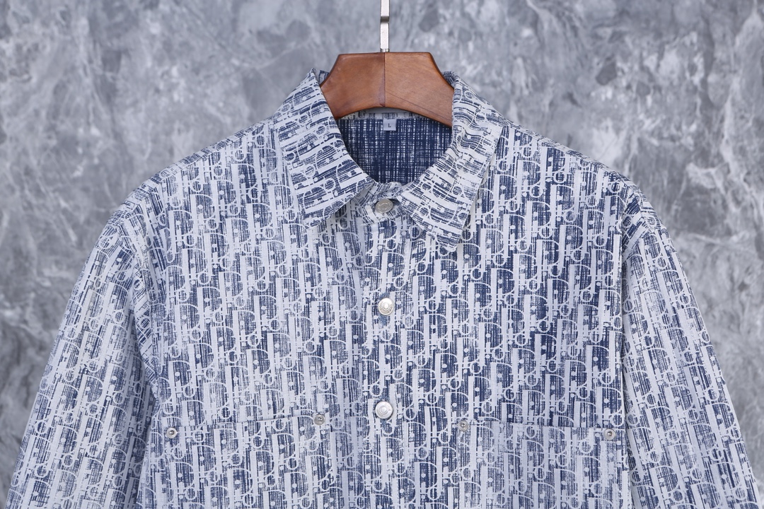 디올(Dior) 오블리크 카스리 코튼 데님 오버셔츠 - 이미지 5