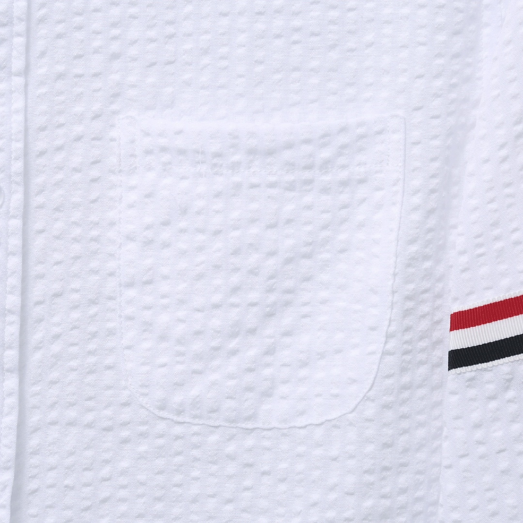 톰브라운(Thom Browne) 여성용 RWB 암밴드 크롭 화이트 셔츠 - 이미지 5