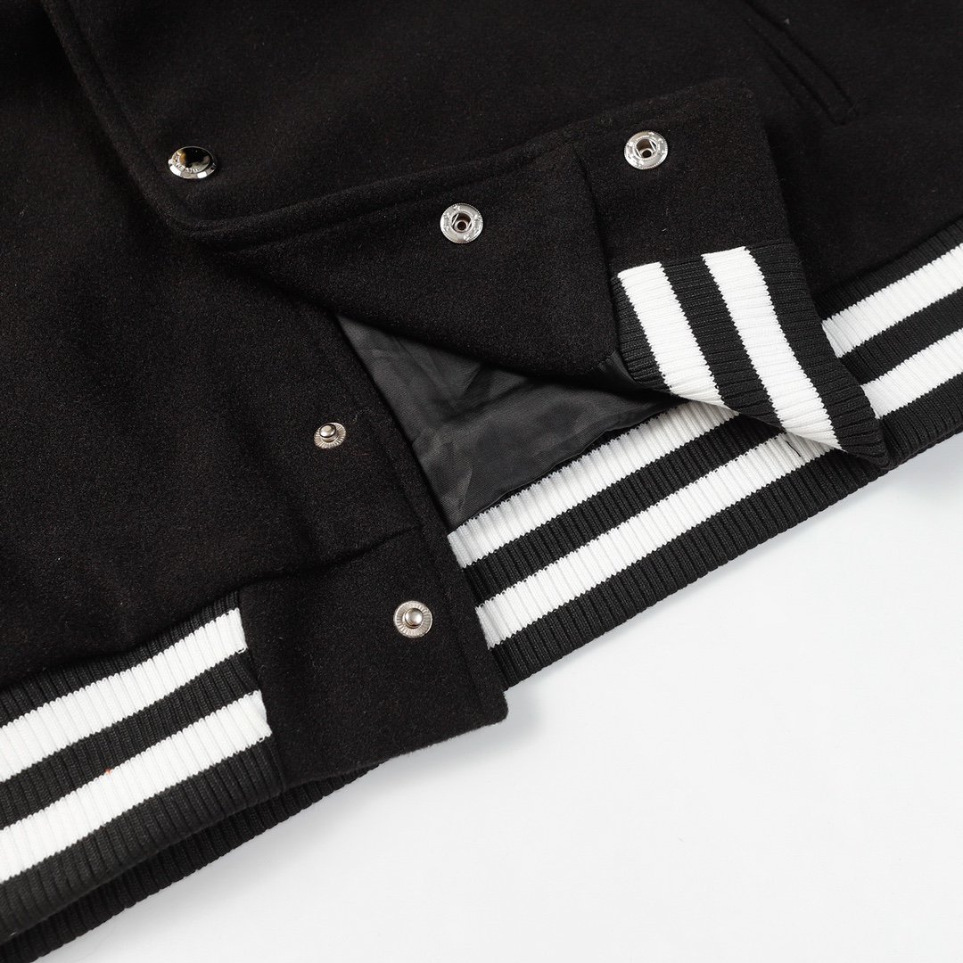 지방시(GIVENCHY) 엠브로이더드 울 & 레더 바시티 자켓 - 이미지 8