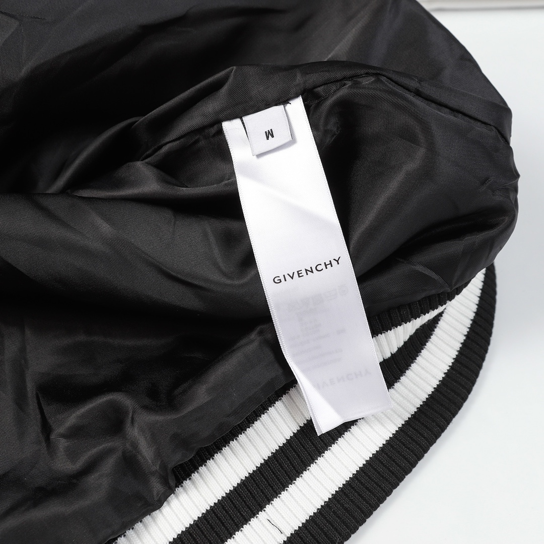 지방시(GIVENCHY) 엠브로이더드 울 & 레더 바시티 자켓 - 이미지 7