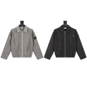 스톤아일랜드(STONE ISLAND) 나일론 메탈 버티컬 플리츠 자켓