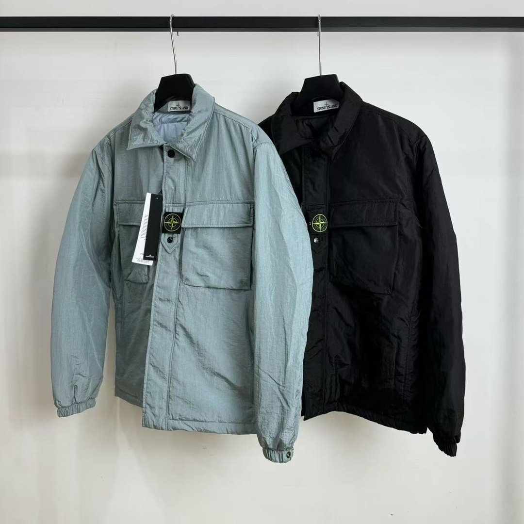 스톤아일랜드(STONE ISLAND) 나일론 메탈 체스트 포켓 셔츠 자켓