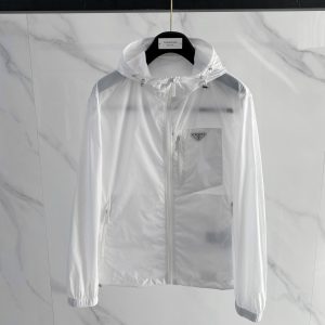 프라다(PRADA) 리나일론 트라이앵글 로고 후드 자켓