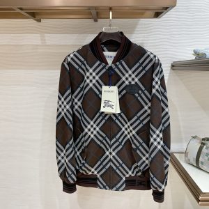 버버리(Burberry) 체크 코튼 혼방 봄버 자켓