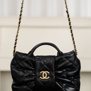 샤넬(CHANEL) 25K 보우 백 블랙 램스킨
