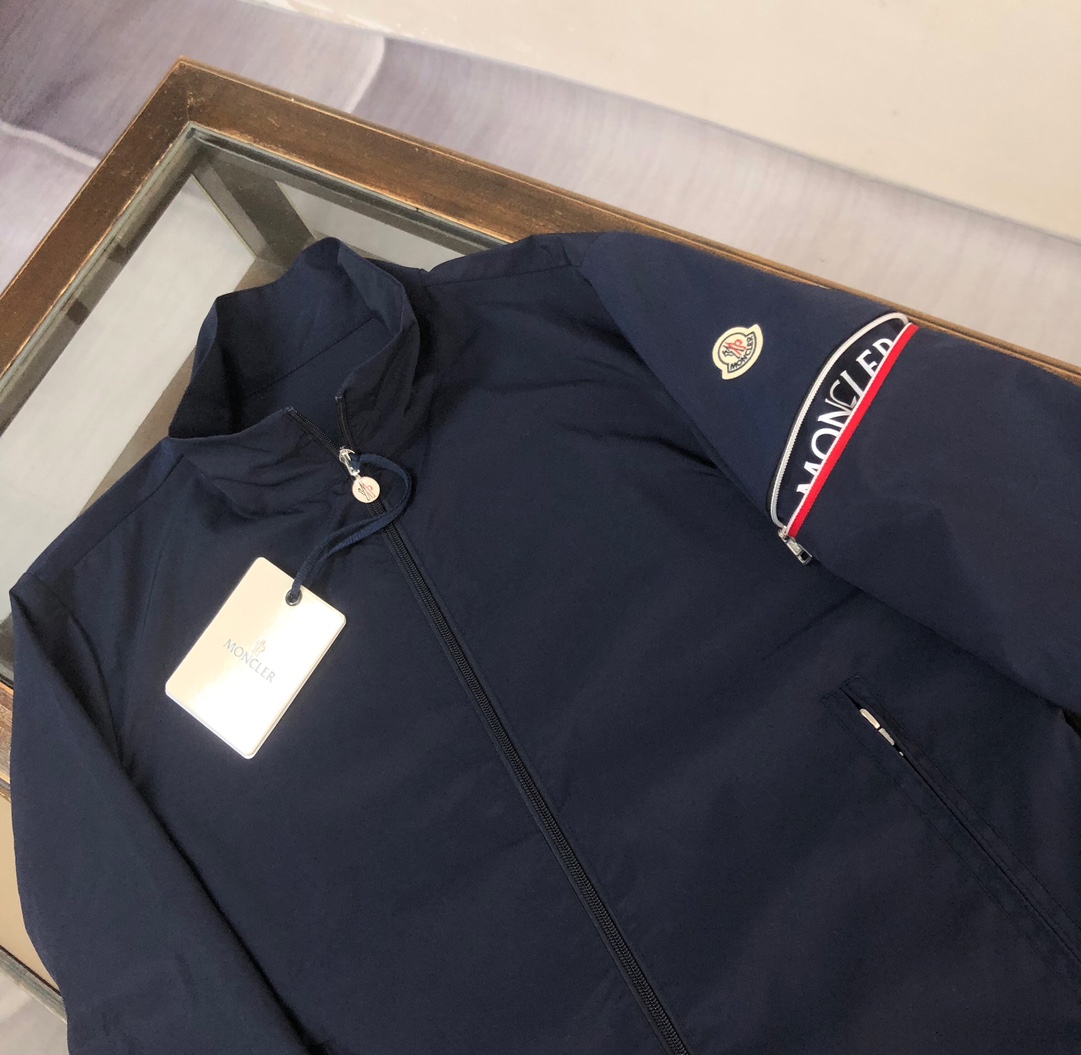 몽클레르 트리콜로 위빙 로고 패치 캐주얼 자켓 - 이미지 12