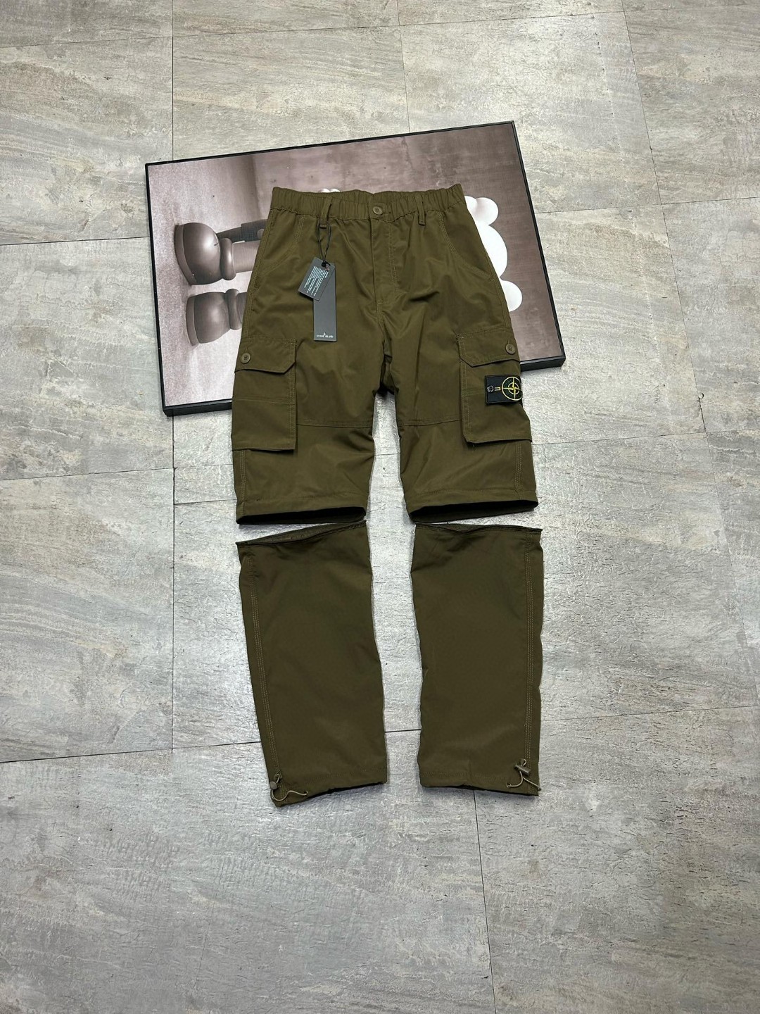 스톤아일랜드(STONE ISLAND) 가먼트 다이드 카고 팬츠 - 이미지 3