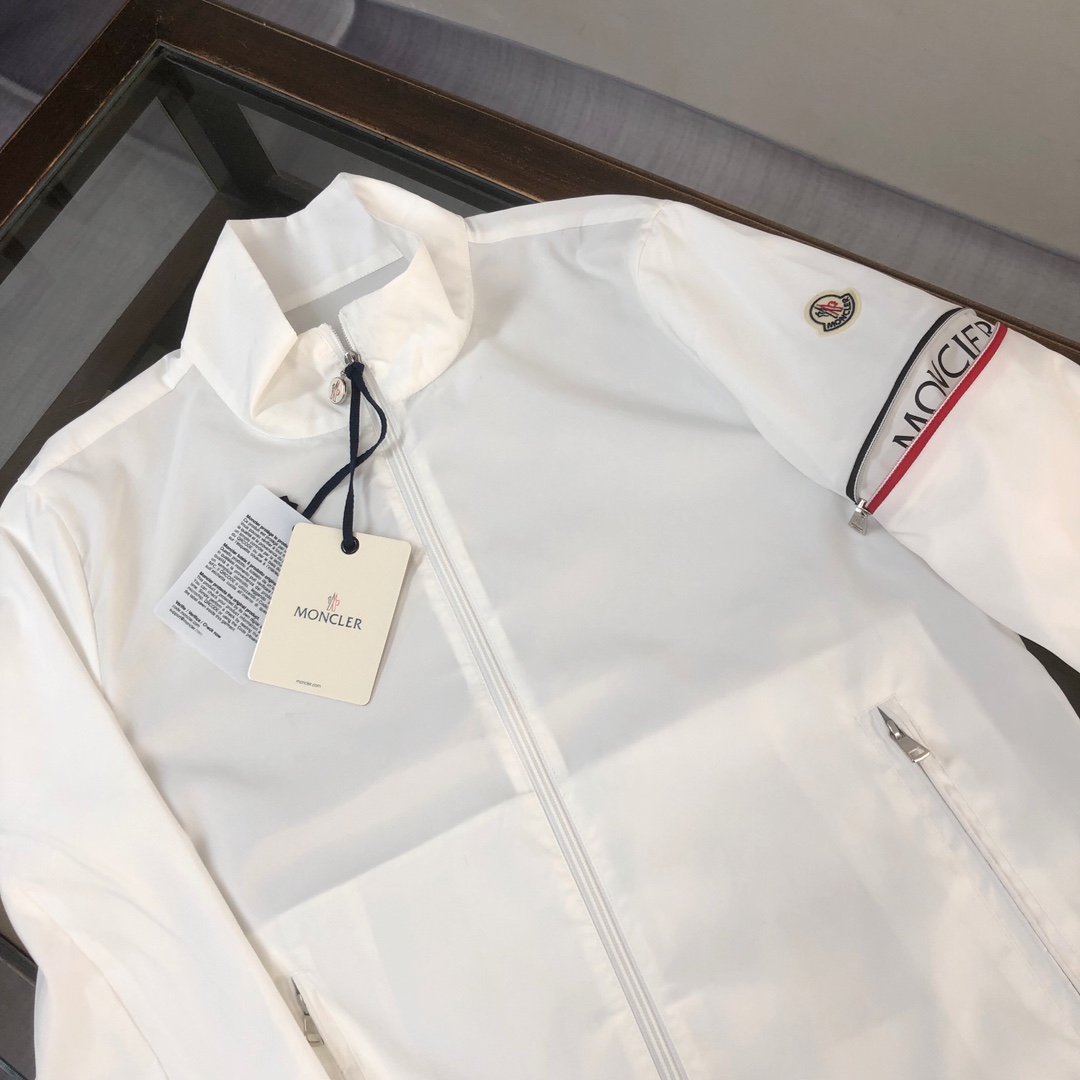 몽클레르 트리콜로 위빙 로고 패치 캐주얼 자켓 - 이미지 3