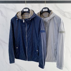 디올(Dior) 리버시블 오블리크 & 체크 후드 자켓
