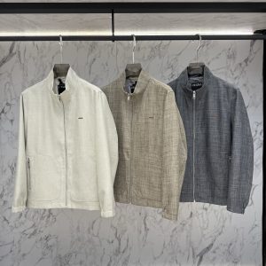 제냐(Zegna) 텍스처드 스탠드 칼라 자켓