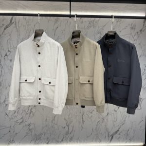 로로피아나(Loro Piana) 스타일의 린넨 버튼 해링턴 자켓