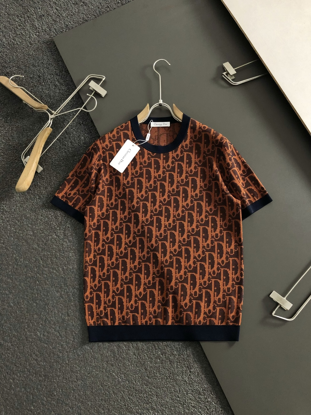 디올(Dior) 오블리크 올오버 자카드 반팔 니트 - 이미지 2