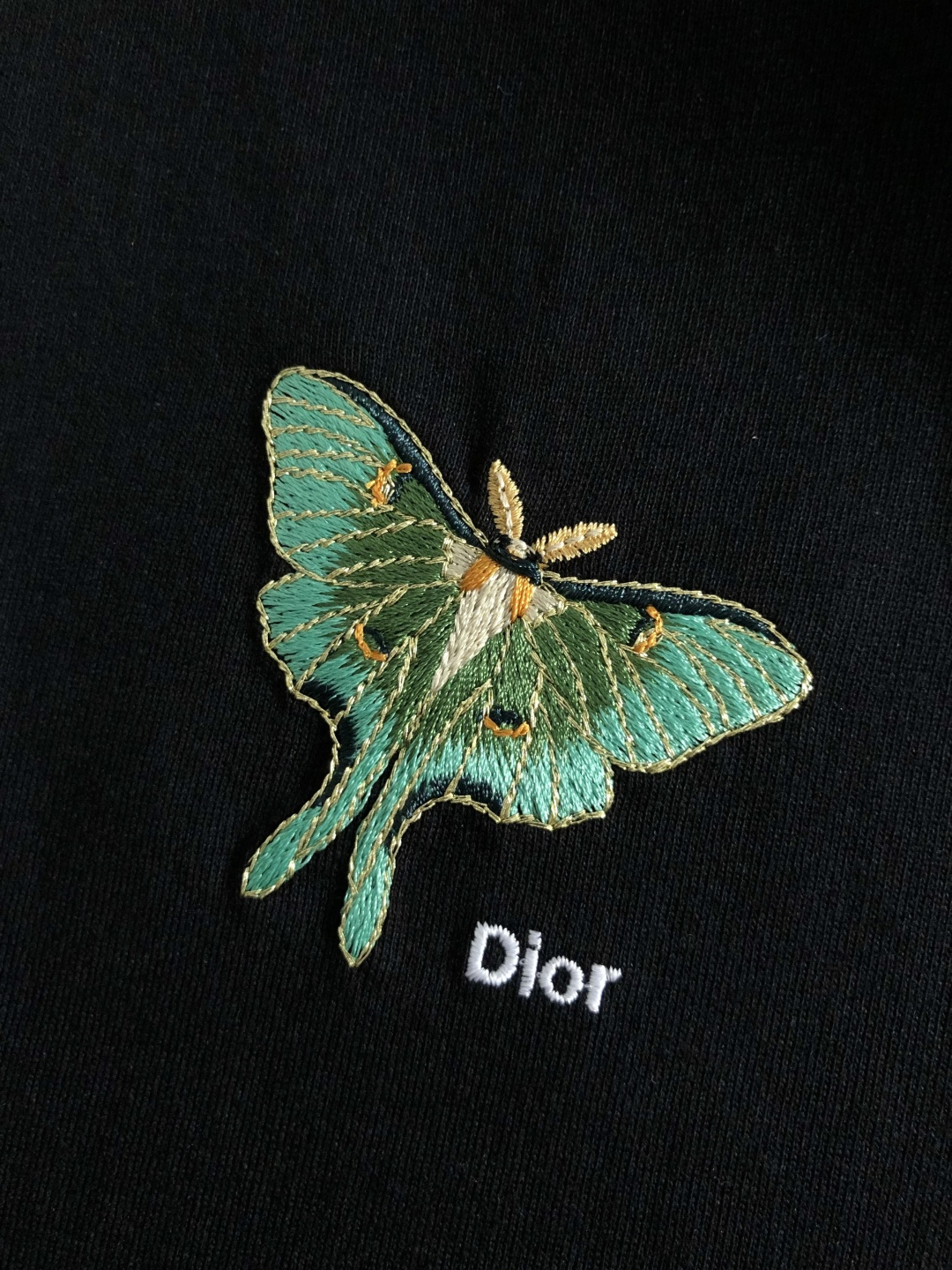 디올(Dior) 나방/나비 그래픽 자수 티셔츠 - 이미지 5