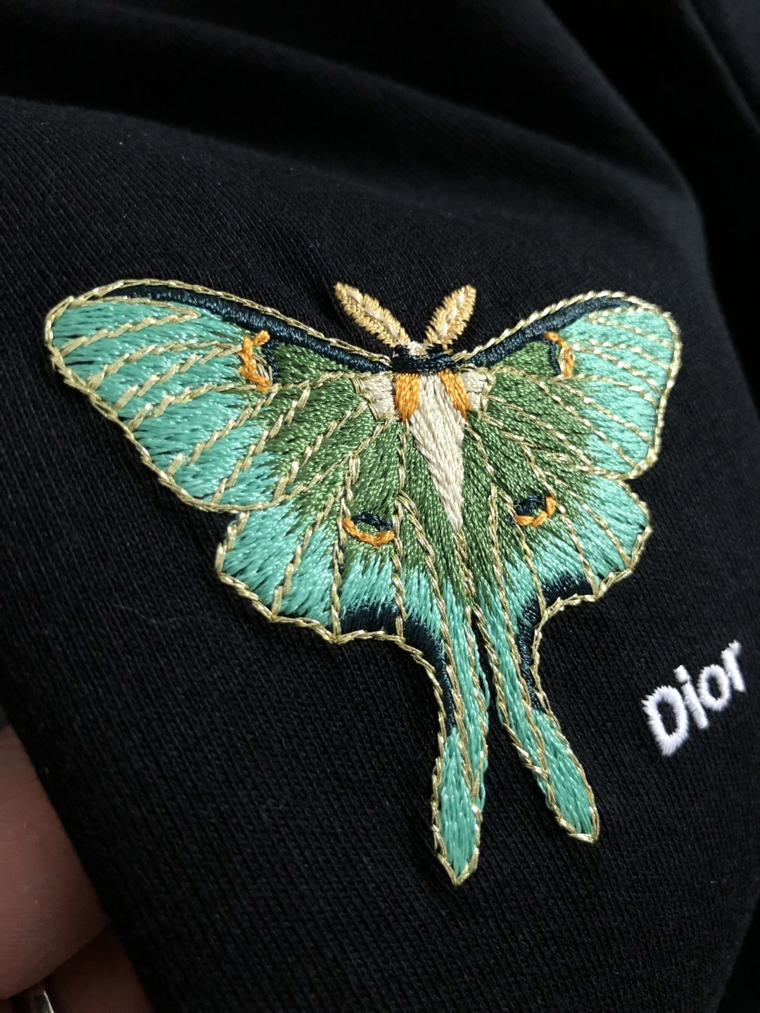 디올(Dior) 나방/나비 그래픽 자수 티셔츠 - 이미지 6
